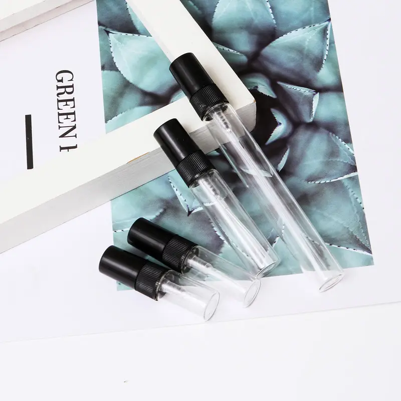 China Manufacturer 14mm Diameter Mini Refillabled Glass Perfume Atomizer Small Sample Vials Travel Pocket Sample Spray Bottle