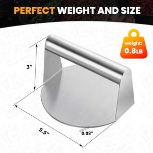 Customizable Durable Stainless Steel Metal <b>Burger</b> Smasher High Quality Kitchen Grilling Accessories Manual Meat Press for BBQ - Product Image 2