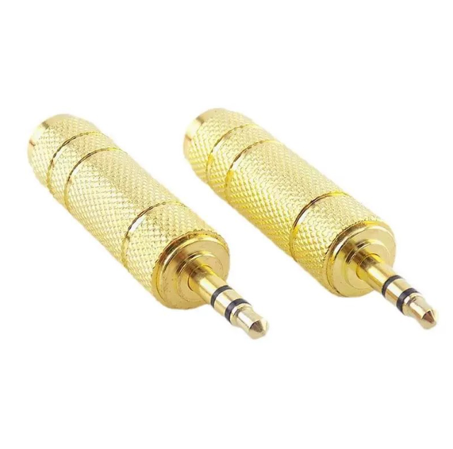 6.35mm (1/4 Inch) TRS Plug - Gold Plated Stereo Audio Connector 3-Pole Male Jack for Microphone, Guitar, Professional Audio
