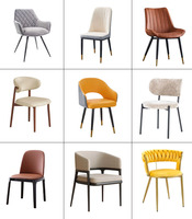 Ensembles de tables en marbre de luxe modernes avec 4/6/8 chaises de cuisine rembourrées pour salle à manger