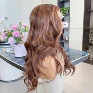 Prix de gros usine Perruque synthétique 13x4 Lace Front magnifique, faible densité 120%, avec ligne de cheveux Scandi - Product Image 3