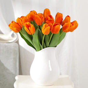 Decorazione per la Casa, <span class=keywords><strong>Tulipani</strong></span> Artificiali di Alta Qualità, <span class=keywords><strong>Dipinti</strong></span> e Idratanti, Effetto Realistico, Composizione Floreale di <span class=keywords><strong>Tulipani</strong></span> - Product Image 4