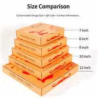 Boîte à pizza en carton ondulé E Flute de qualité alimentaire, écologique, en matériaux recyclés, avec poignée, pelliculage mat UV, impression quadricolore, pour sushis