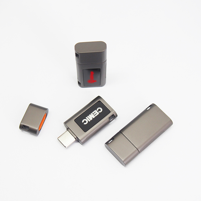 Satin-Finish Metal Type-C USB Flash Drive Dynamic LED Display Custom Engraving Available