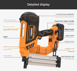 ST64 Industrial Grade Cordless T Stapler Battery-<b>Powered</b> Air Stapler for Wood Nail Gun Brad Nailer <b>Tool</b> - Product Image 2