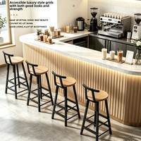 Tabouret de bar minimaliste moderne avec dossier, chaise haute de comptoir pour salons de thé, bars et cuisines domestiques