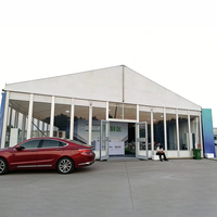 Tente de réception extérieure en verre, chapiteau temporaire, hall d'accueil pour salon automobile, zone d'enregistrement d'exposition