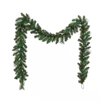 Guirlande de Noël artificielle en PVC de 270 cm (9 pieds) pré-éclairée, en pin, faite à la main, personnalisée, pour la décoration intérieure