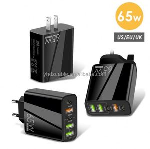 New PD65W Quick Charge QC3.0 Charger Multi Port Mobile Phone Charging Head 2PD+3USB EU US UK <b>Plug</b> <b>Adapter</b> - Product Image 2