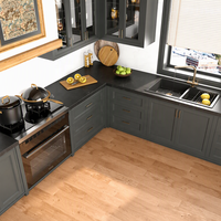 Évier de cuisine modulaire américain, porte en bois massif antique, appareils électroménagers encastrés, couleur personnalisable, écologique, moderne