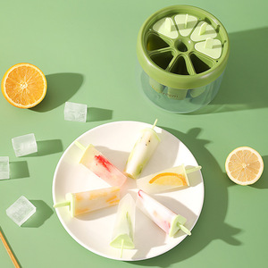 Moules à glace en plastique vert et orange, 6 cavités, pour glaces maison - Product Image 3