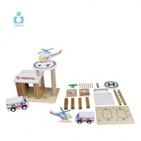 UDEAS Blocs de construction en bois personnalisables en gros, grands blocs d'hôpital pour enfants, jouet de construction empilable