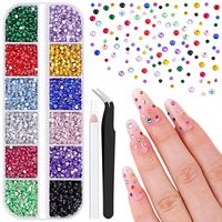 Matériaux de Bricolage : Pierres AB de 3mm à Fond Plat pour Décorations d'Ongles, Strass pour Peinture et Dotting