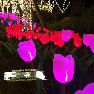 Custom Tulip LED Lawn <b>Light</b> Solar <b>Ground</b> Plug IP65 Rating High CRI 95 Dimmable Garden Courtyard Atmosphere Decoration Lighting - Product Image 2