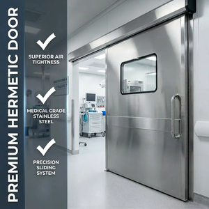 <span class=keywords><strong>Porte</strong></span> <span class=keywords><strong>coulissante</strong></span> pour salle blanche en acier inoxydable certifiée CE ISO avec fenêtre de visualisation pour hôpital, laboratoire, norme GMP - Product Image 2