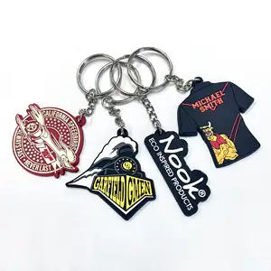 High Quality Custom Cute Soft Pvc Rubber Keyrings Eco-Friendly Plastic Key Tag Embossed Flexible Keychains For