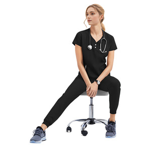 Nueva ropa <span class=keywords><strong>de</strong></span> lavado <span class=keywords><strong>de</strong></span> manos <span class=keywords><strong>de</strong></span> punto Unisex transpirable, uniforme <span class=keywords><strong>de</strong></span> <span class=keywords><strong>enfermera</strong></span>, conjunto <span class=keywords><strong>de</strong></span> dos piezas, uniformes médicos <span class=keywords><strong>de</strong></span> verano para quirófano - Product Image 4