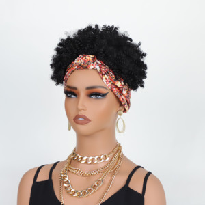 <span class=keywords><strong>Perruque</strong></span> Bandeau Courte Afro Frisée Synthétique Imprimé Paisley <span class=keywords><strong>Vintage</strong></span> Résistante à la Chaleur pour Femmes Noires – Vente en Gros - Product Image 3