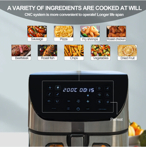 Friteuse à air intelligente <span class=keywords><strong>sans</strong></span> <span class=keywords><strong>huile</strong></span>, four électrique avec vue sur le verre, dispositif de <span class=keywords><strong>cuisson</strong></span> de rachat de forme carrée en acier inoxydable, nouvelle mode - Product Image 3