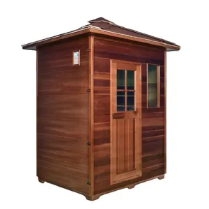 Sauna infrarouge extérieur pour 4 personnes en cèdre rouge canadien au meilleur prix