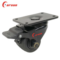 Nouvelles roues pivotantes industrielles robustes en acier et nylon de 2 pouces avec frein pour chariots, personnalisables OEM, filetage noir