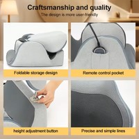 Coussin de siège massant ergonomique pliable à airbag pour usage domestique avec soutien lombaire vibrant et commande manuelle filaire