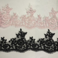 Multi Colors Brodé Floral Mesh Cord Lace Trims Edge pour les voiles de mariage LT2772B