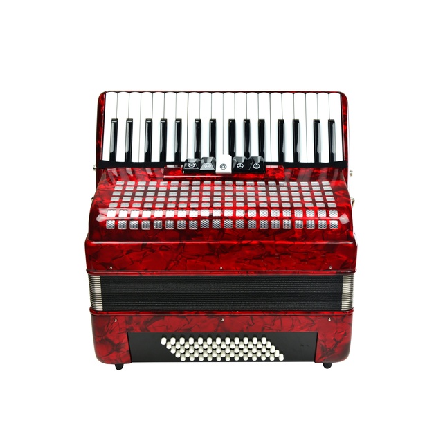 SEASOUND Professional 34-Button Accordion 60-Bass 5-Registers Red Celluloid Piano Keyboard JP3460 OEM Instrument Made Chromatic
