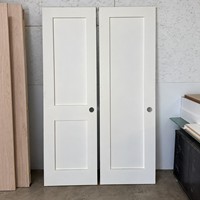 Porte intérieure Shaker à âme pleine en MDF, 2 panneaux, 30x80 po, apprêtée blanche, pour chambre à coucher, vente directe usine