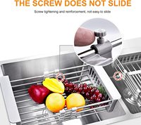Égouttoir à vaisselle extensible en acier inoxydable pour la cuisine, égouttoir à vaisselle, égouttoir à fruits
