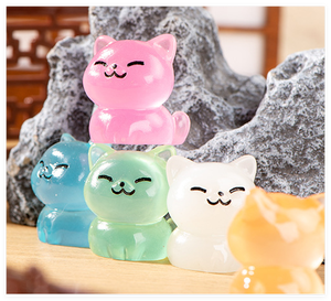 ตุ๊กตาเรซิ่นรูปสัตว์การ์ตูน 3 มิติ เรืองแสง ของตกแต่ง แมว ของเล่นเด็กน่ารัก ซีรีส์ลุ้นโชค ถุงสุ่ม - Product Image 2