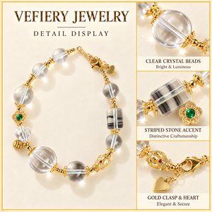 Bracelet extensible en perles de quartz naturel transparent en forme de citrouille avec breloque décorative dorée pour femme, vente en gros de bijoux - Product Image 3