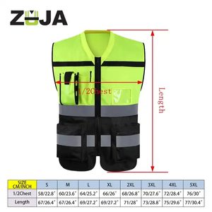 ZUJA grandi quantità OEM Multi funzione gilet di sicurezza ad alta visibilità professionale lavoro riflettente di sicurezza per geometra - Product Image 4