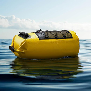 500D PVC Dry Sack Roll Top Bucket <b>Bag</b> with Mesh Pocket Bungee Compression Detachable Shoulder Straps for Rafting Fishing Canoe - Product Image 6