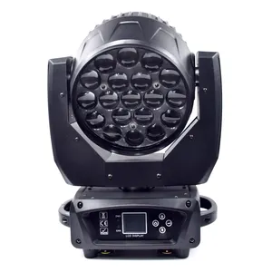 Yifa 19*15W Mac Aura 19x15W RGBW 4 en 1 DMX Zoom estroboscópico LED Wash luz con cabezal móvil para DJ Bar Disco