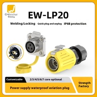 LP20 10A étanche Aviation Plug Socket Power Supply Wire Circular Flange Screw Lock 2/3/4/5/6/7Pin Connector Copper Contacts"