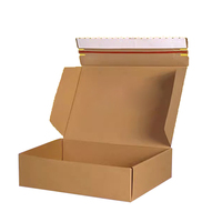 Boîte d'emballage d'expédition en papier kraft ondulé brun recyclable personnalisée avec bande de déchirement