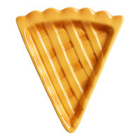 Nouveauté Jaune Tarte Tranche Figural Cuillère Reste Titulaire Porcelaine Cuillère Plateau Petit Plat