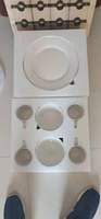 Service de 4 assiettes, bols, tasses, vaisselle blanche, Service de cuisine