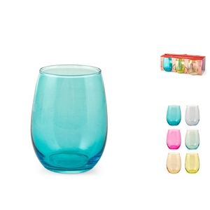 Set di 6 bicchieri senza stelo in vetro colorato morbido da 35 cl - Product Image 1