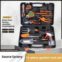 Ensemble d'outils de jardinage en acier à haute teneur en carbone, cisailles de jardin, pelle en fer, arrosoir et pulvérisateur - Outils de jardinage domestique 503-14