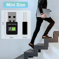 Adaptor WiFi USB 600Mbps Dual Band 5GHz 2.4GHz Driver Gratis Mini Dongle Kartu Jaringan Eksternal untuk Desktop Laptop Stok Tersedia