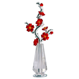 <b>Crystal</b> Plum Blossom Ornament <b>Set</b> Octagon Shape Transparent Color Home Decoration Gift Collection Laser Engraved - Product Image 4