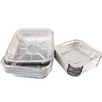 Récipient alimentaire carré jetable en plastique PE moule à pain en aluminium pour la cuisson du pain moule à emporter carré jetable en aluminium pour la cuisson