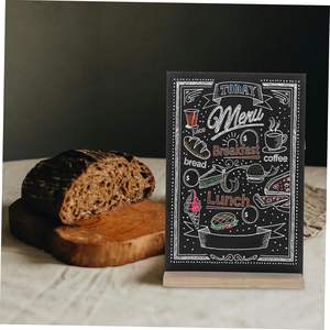 AUTSUPPL 1Pc Wooden Small Chalkboard Message Board with Base Double Sided Board for Office Kitchen <strong>Wedding</strong> Decor for Notes Drawi - Product Image 4