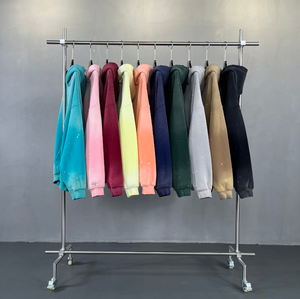 Sudadera con Capucha de Alta Calidad, Personalizada, Extra Grande, 360 g/m², con Diseño de Salpicaduras de Tinta, Efecto Desteñido, Teñido con Spray, Lavado Vintage, con Flecos, Unisex, para Hombre y Mujer - Product Image 1