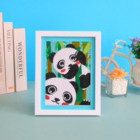 Kit de Peinture DIY en Promotion : Motif Renard pour Enfants, Peinture Diamant avec Cadre Photo