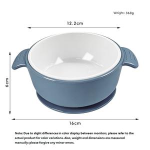 Bols en porcelaine avec manchon en silicone pour l'alimentation des bébés et des tout-petits, antidérapants, pour céréales, soupe, collations, vaisselle - Product Image 2
