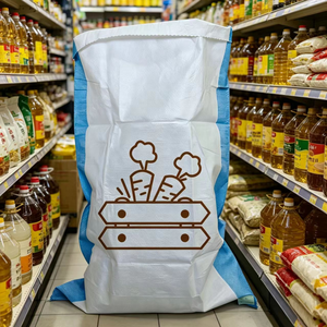Sacos de polipropileno (PP) blancos al <span class=keywords><strong>por</strong></span> mayor para jengibre, ajo y patatas, bolsas de plástico vacías de 50 kg para agricultura, uso industrial y almacenamiento a granel. - Product Image 5