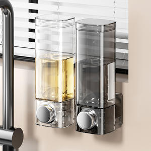 Autre distributeur de savon mural double à pression manuelle, bouteille rechargeable pour gel douche et savon liquide pour salle de bain - Product Image 1